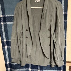 Olive Lantern Sleeve Open Front
Military Cardigan